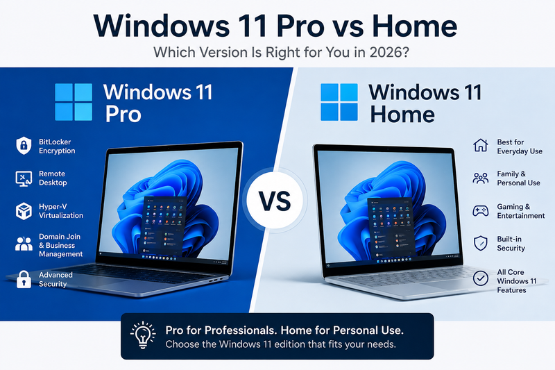 Windows 11 Pro vs Home: Which Version Is Right for You in 2026?