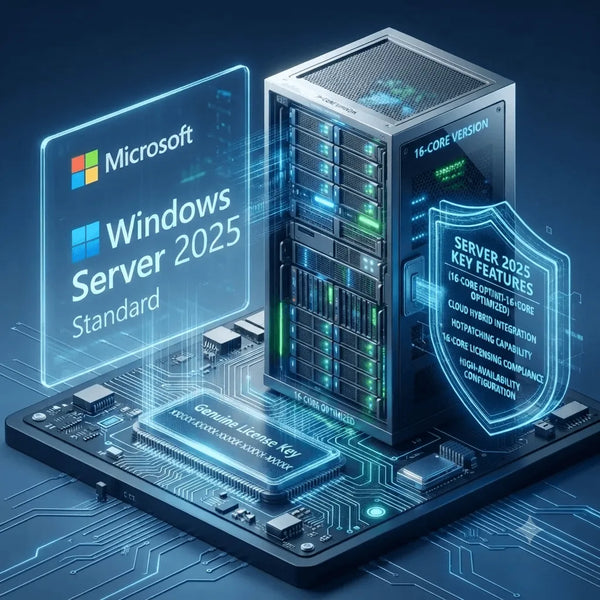 Microsoft Windows Server 2025 Standard – 16 Core License (EP2-25187) | Genuine Perpetual Key