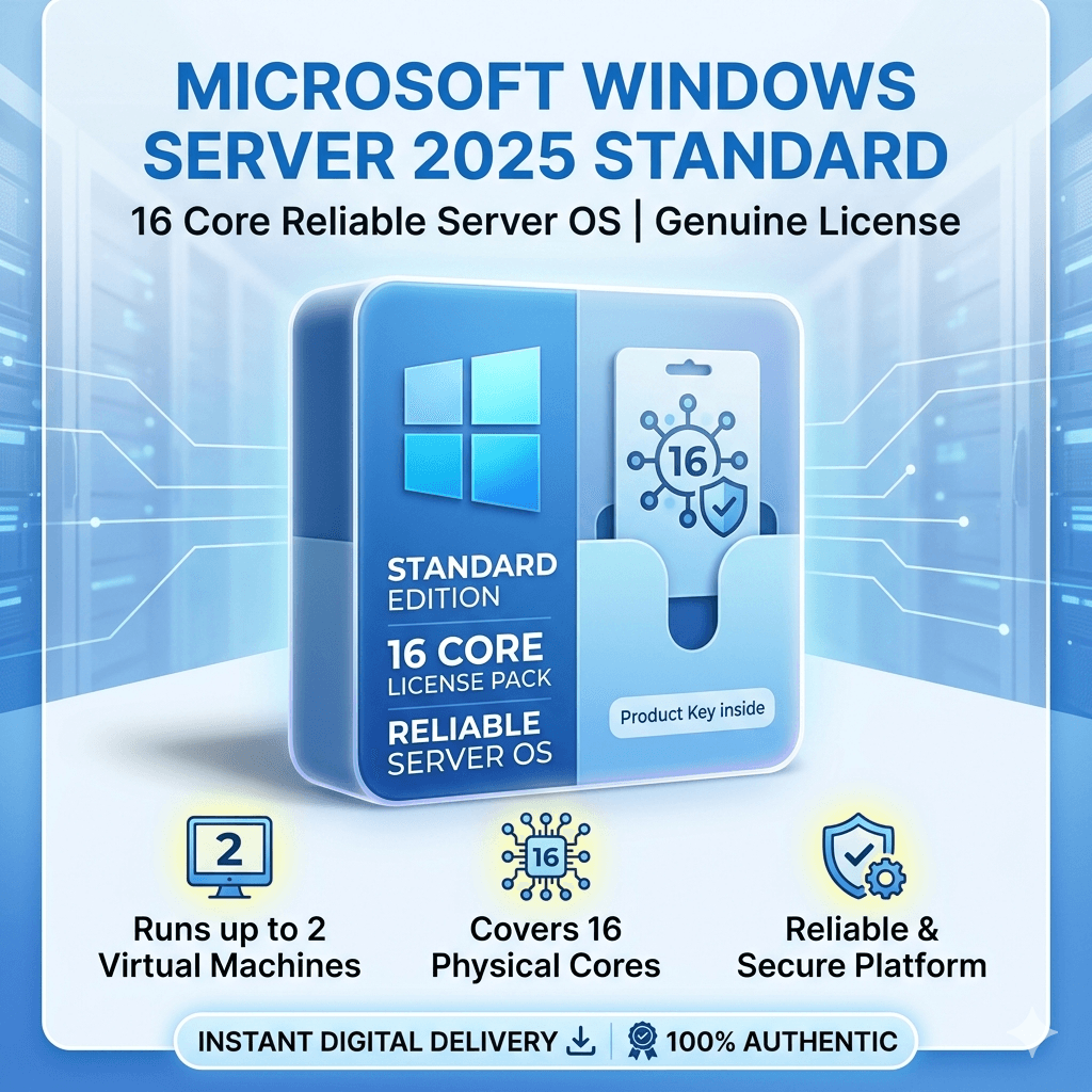 Windows Server 2025 Datacenter License – Unlimited VMs & Full Virtualization