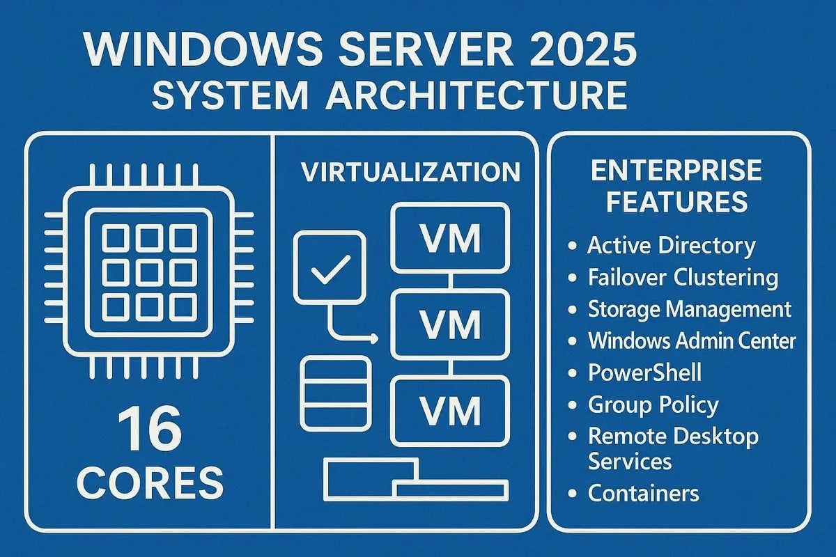 Windows Server 2025 Standard 16 Core | Genuine Enterprise License - Ustrustedtech