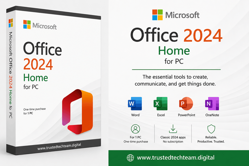 Windows 11 Pro + Office 2024 Pro Plus Bundle | Genuine Lifetime License Pack