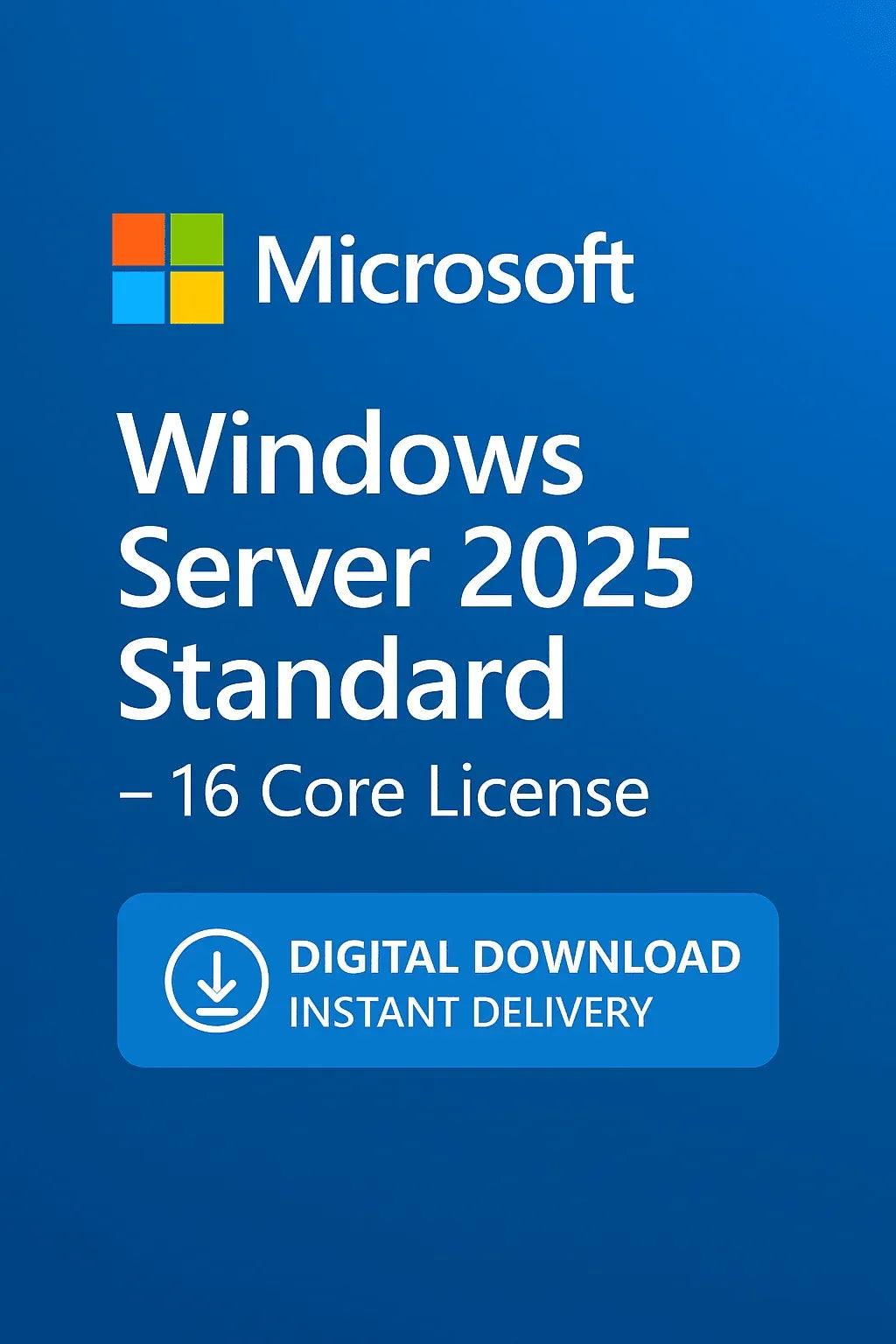 Microsoft Windows Server 2025 License - 16 Core Digital Download for Ultimate Performance - ustrustedtech