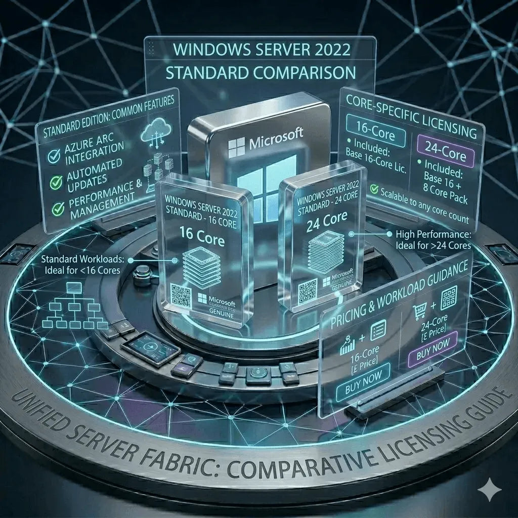Microsoft Windows Server 2022 Standard 16 Core + 10 CALs – Genuine License Bundle - Ustrustedtech