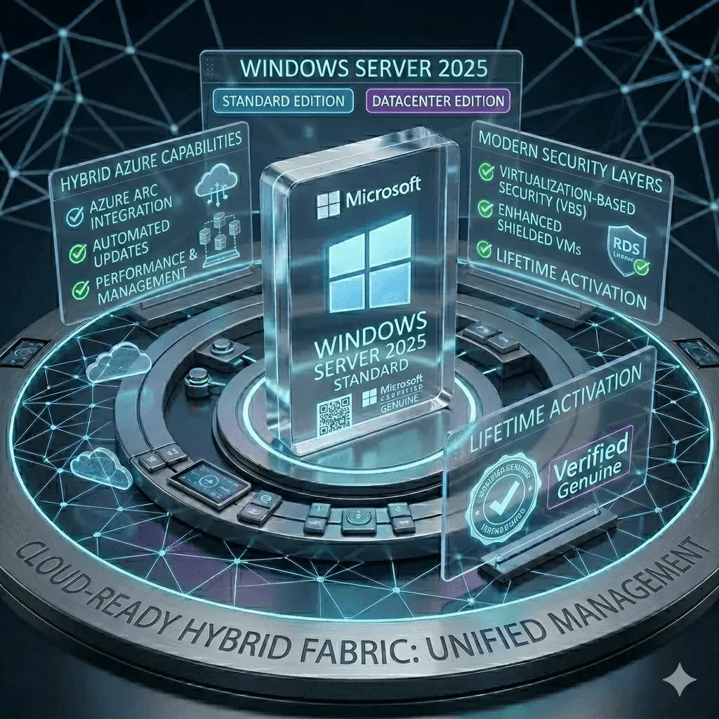 Microsoft Windows Server 2025 Standard – 24 Core License | Genuine Perpetual Key